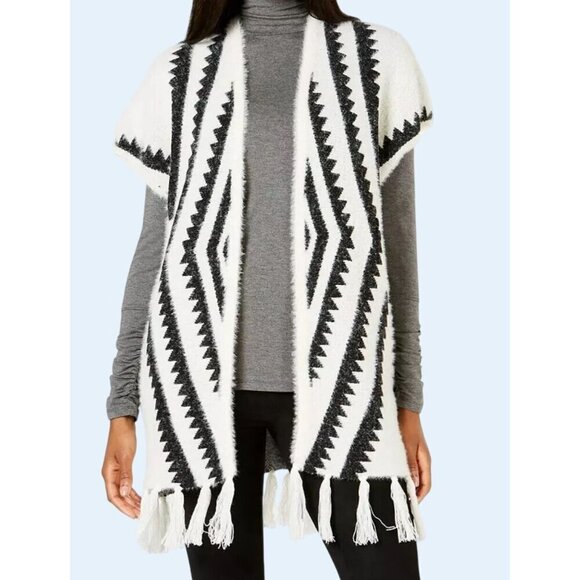 MARCUS ADLER New York Southwest Inspired Open Fringe Poncho OSFM - Picture 1 of 6